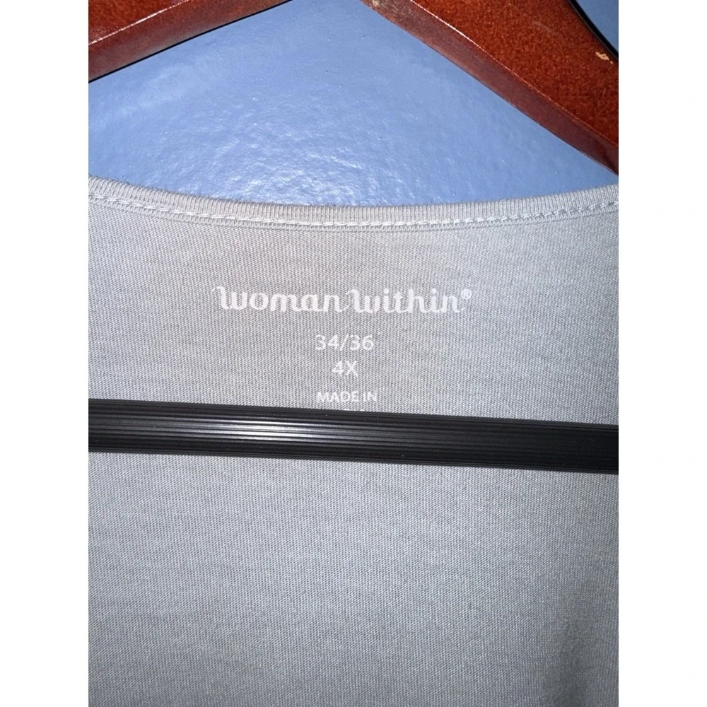 Woman Within Cardigan Womens 4X 32 34 Gray Sequin Breathable Stretch Shirt